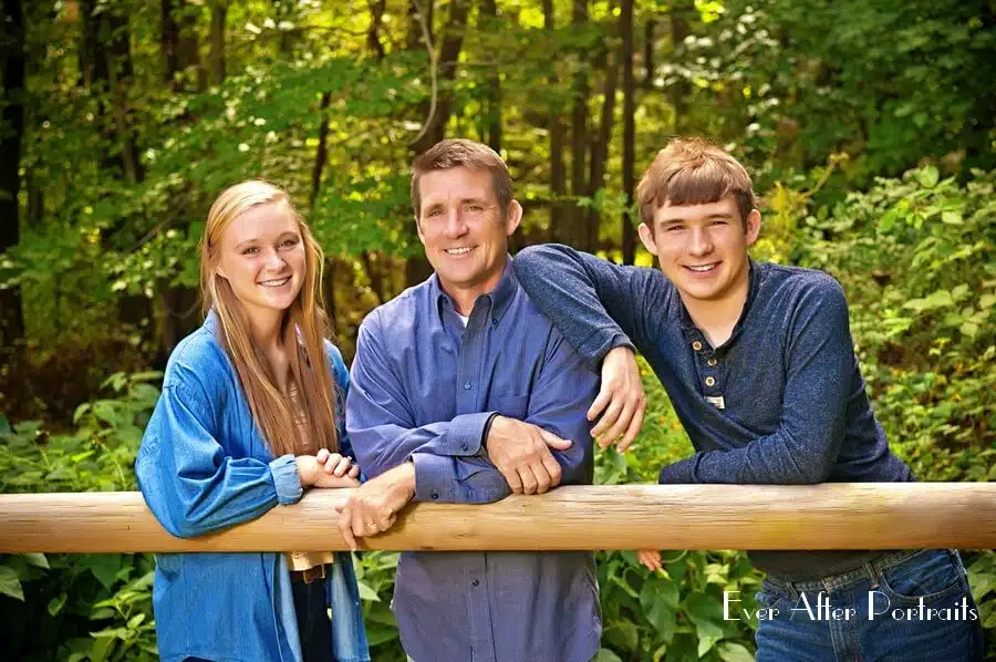 Father with teenage children.